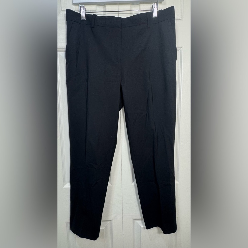 Theory Treeca 2 Classic Suit Pants Black Wool Stretch Size 12